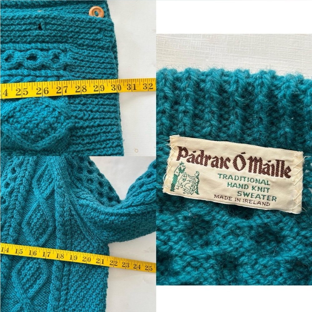 VTG Padraic O Maille Traditional Hand Knit Sweater fisherman’s Cable knit - Picture 9 of 9